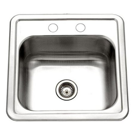 FINALCUT Hospitality Series Topmount Stainless Steel 2-Holes Bar & Prep Sink; Stainless Steel FI898355